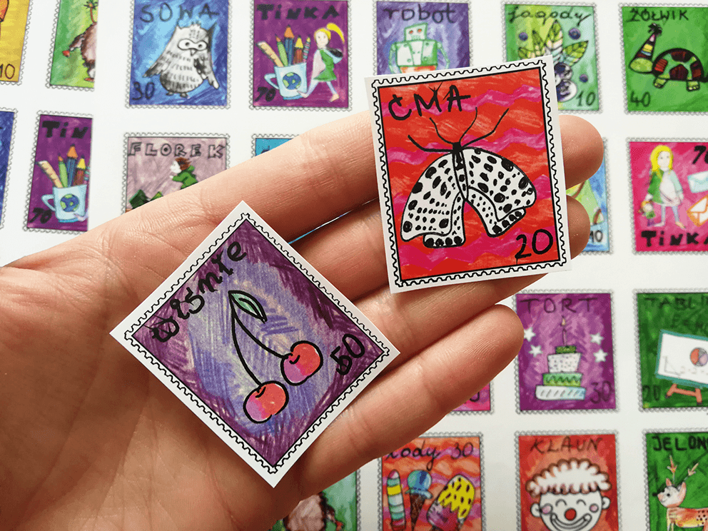 naklejki dla dzieci - znaczki pocztowe