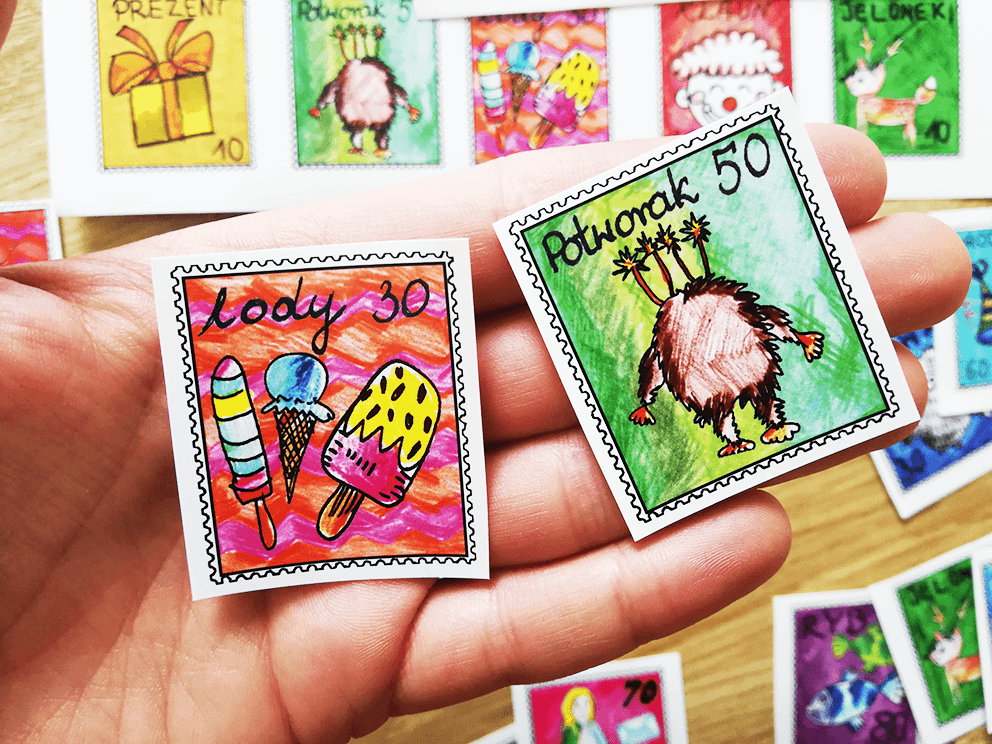 Bajkowe znaczki pocztowe - naklejki dla dzieci