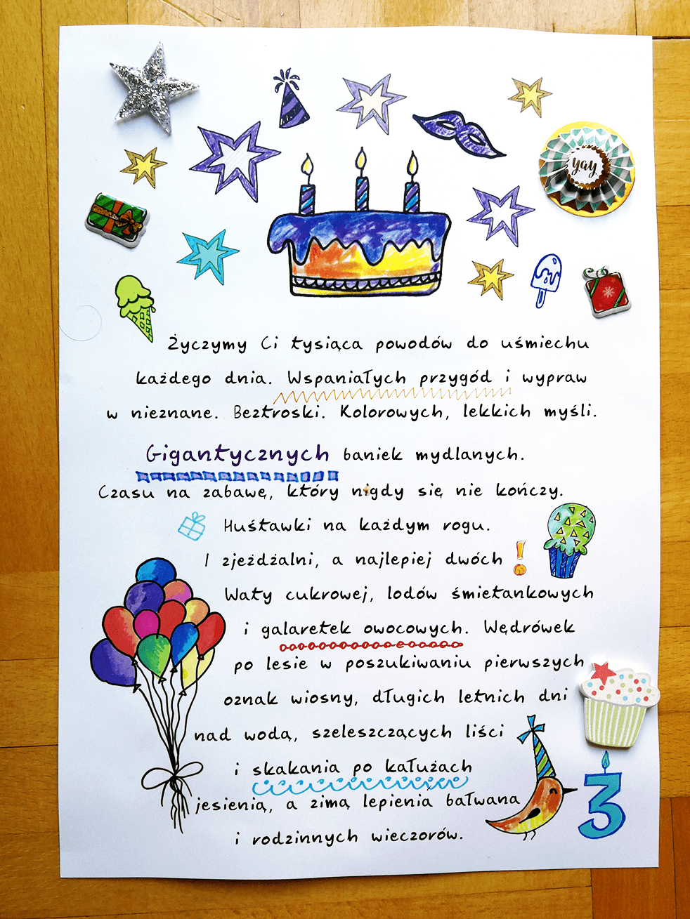 Personalizowany prezent - urodzinowy list od rodzica do dziecka